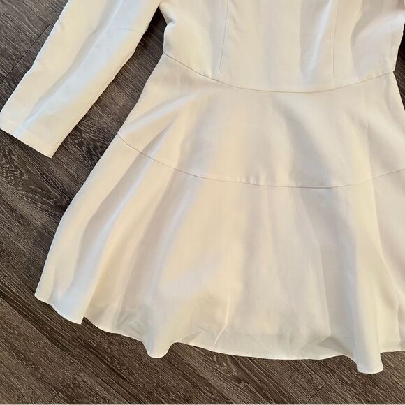 Gal Meets Glam Celeste Long Sleeve Cream Fit & Flare Dress - Picture 2 of 7